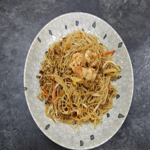 Fideos frito gambas
